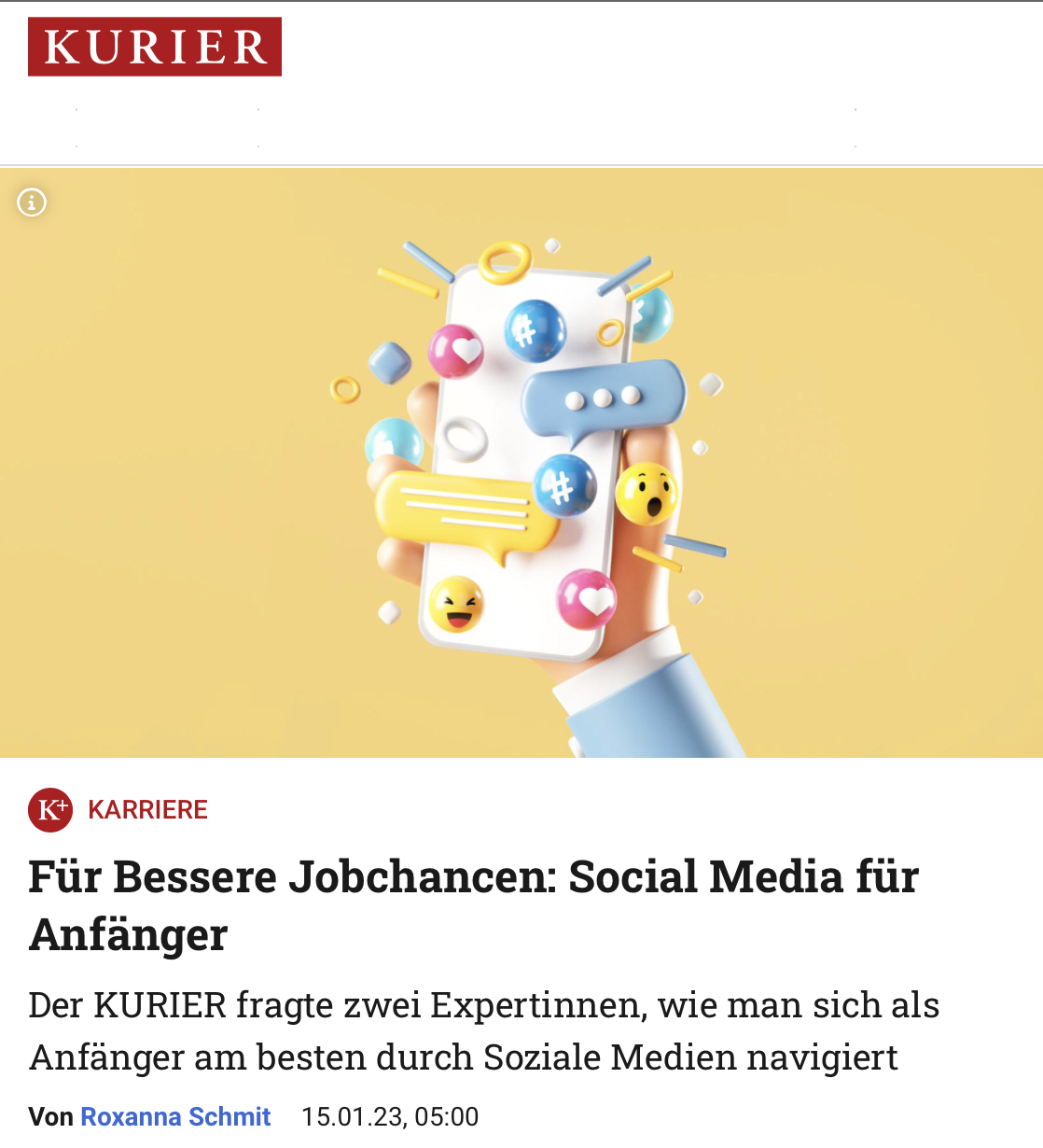 Kurier Artikel bessere Jobchancen
